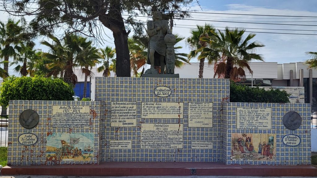 A monument to Cristobal Colon, aka Christopher Columbus