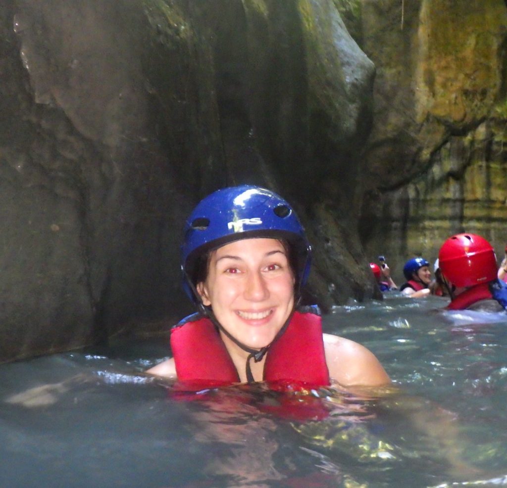 Me smiling after jumping off of Damajagua Falls.